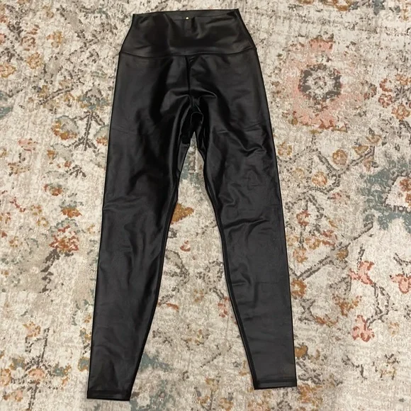 NWOT Spiritual Gangster Leather Intent Shine Leggings in Black - Picture 2 of 9